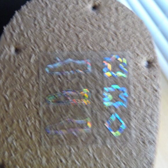 BED STU JINKIE BLACK/BEIGE DISTRESSED LEATHER PATFORM HEEL SANDALS BOHO SIZE 8 - Picture 4 of 5